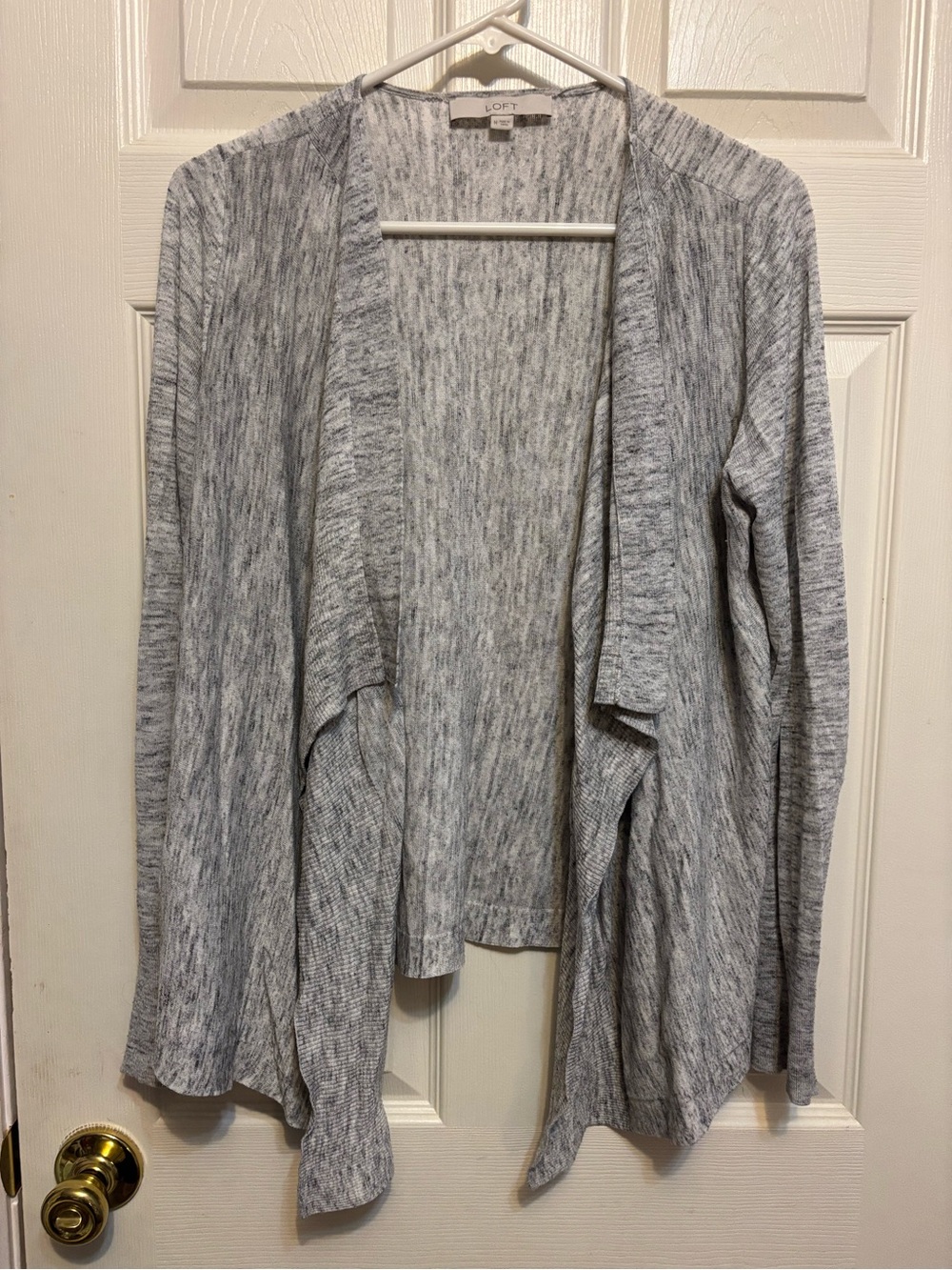 LOFT Women's Gray Marled Open Front Cardigan Sweater - Medium